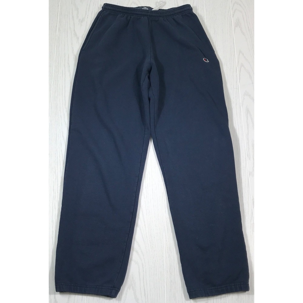 Vintage Y2K Champion Sweatpants Men Large Navy Blue Pockets Drawstring Gym